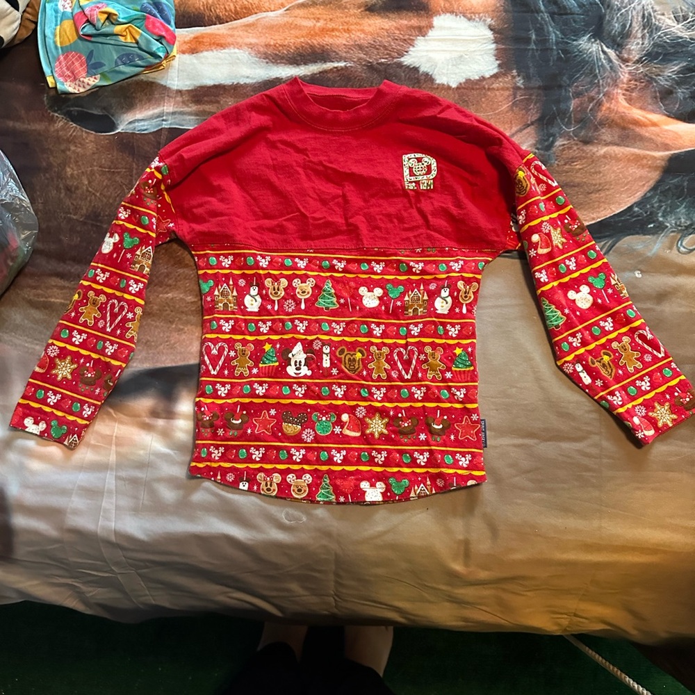 Walt Disney World Holiday Snack Spirit Jersey Christmas Youth Kids Size S RARE